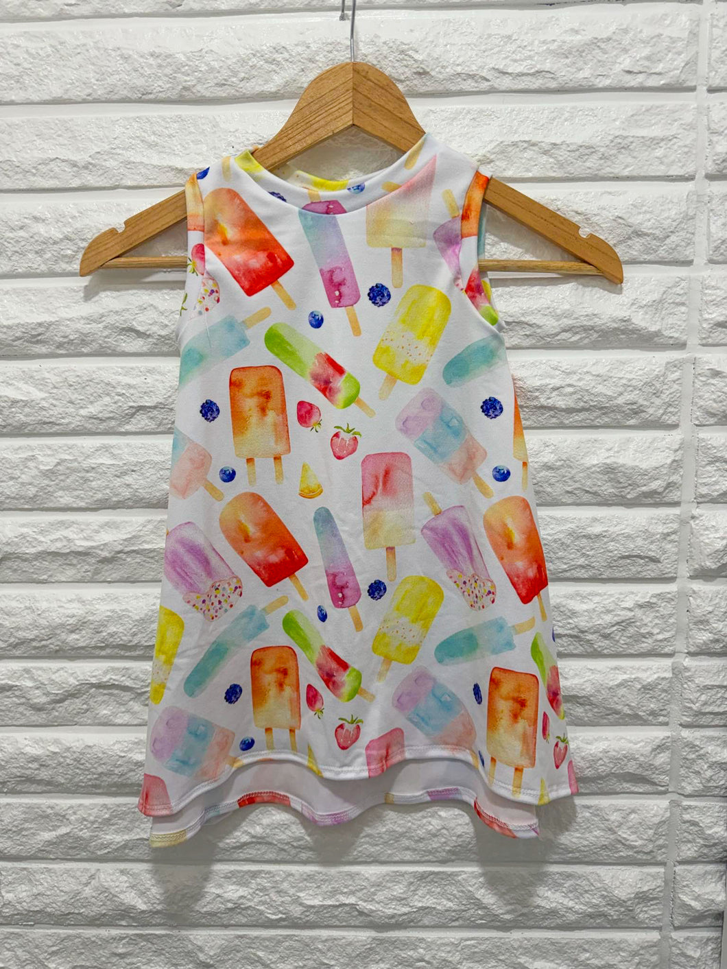 Mini High Low Dress- neon drop